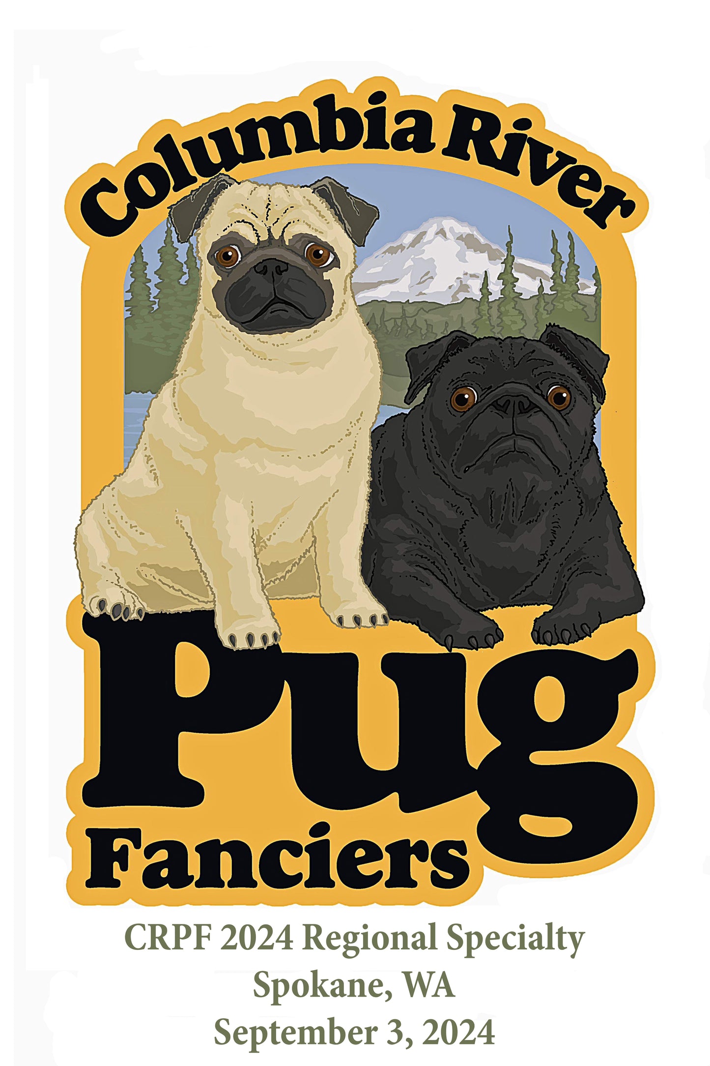 Columbia River Pug Fancier's Regional Specialty Windspinners and Flags