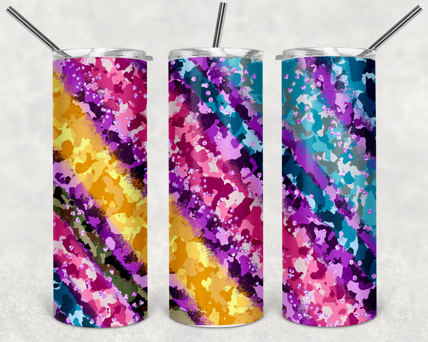 Rainbow Camo Skinny Tumbler 20oz