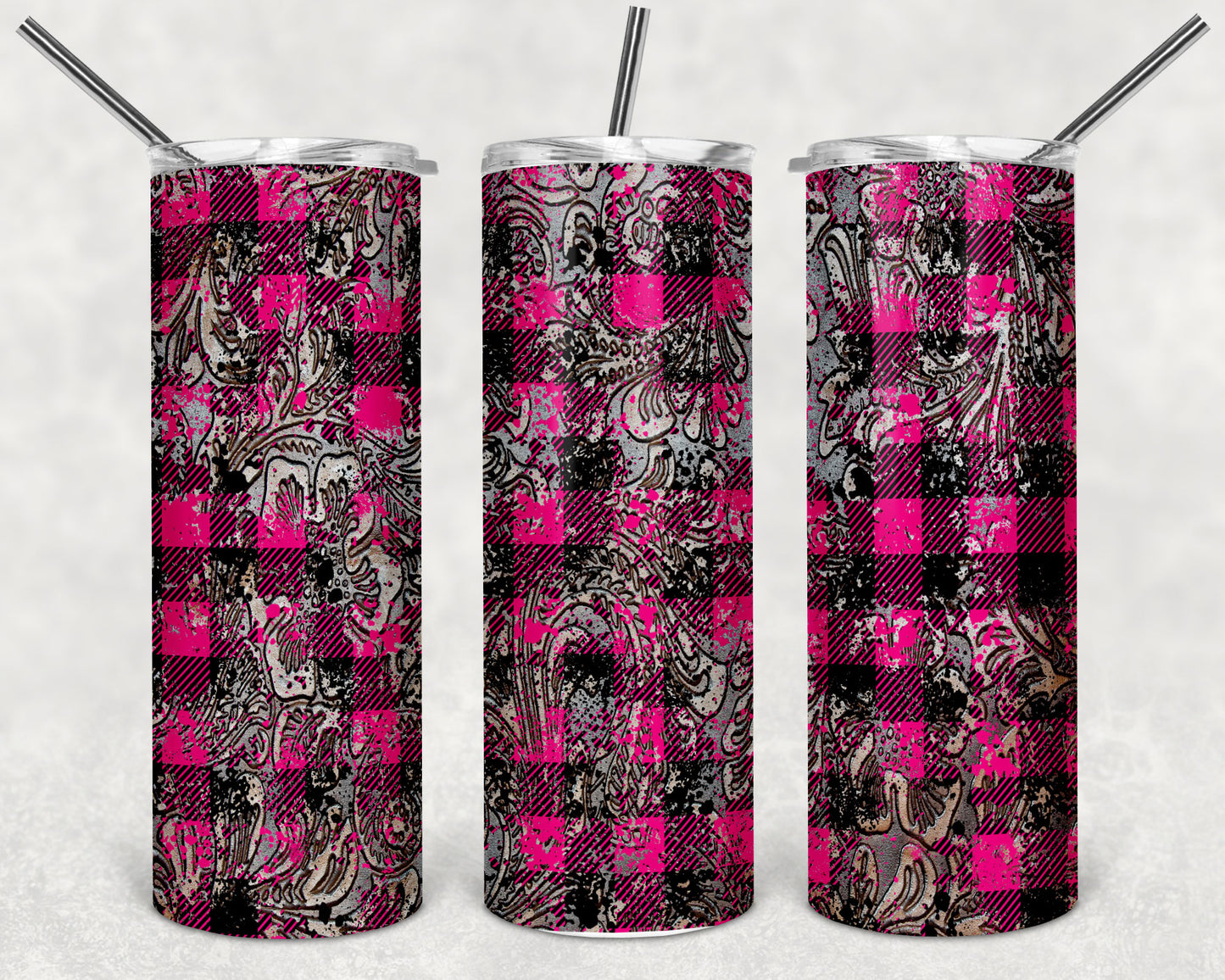 Plaid Paisley Skinny Tumbler 20oz
