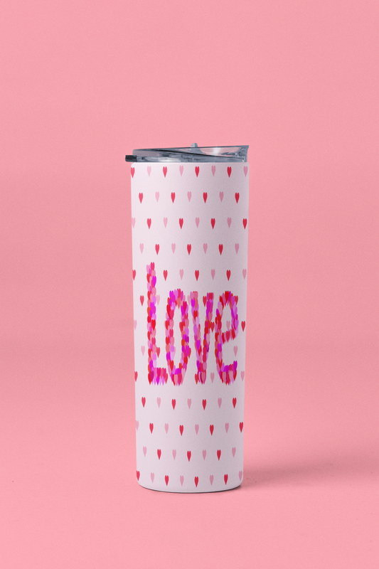 Love in Hearts Skinny Tumbler 20oz