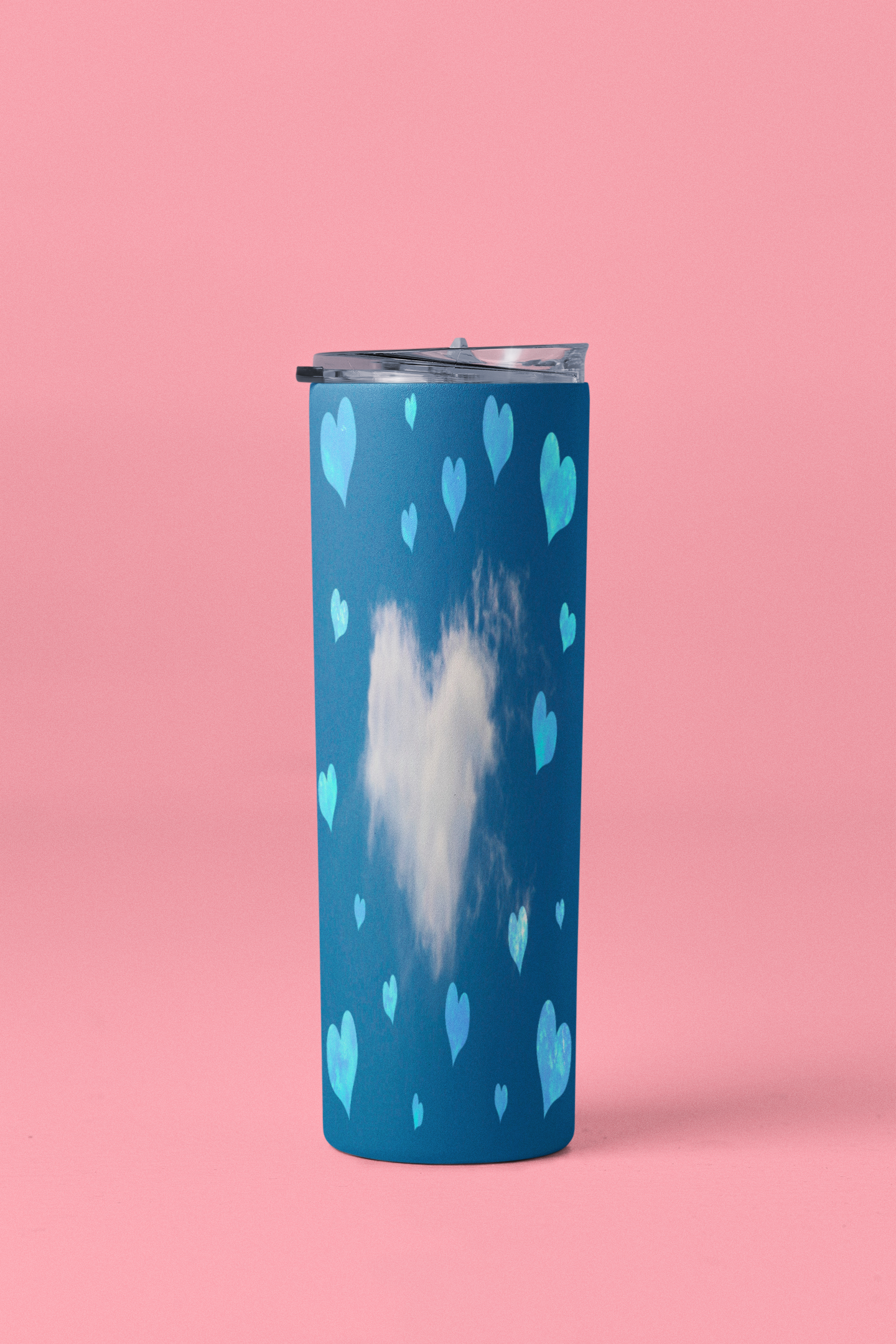 Blue Cloud Heart Skinny Tumbler 20oz