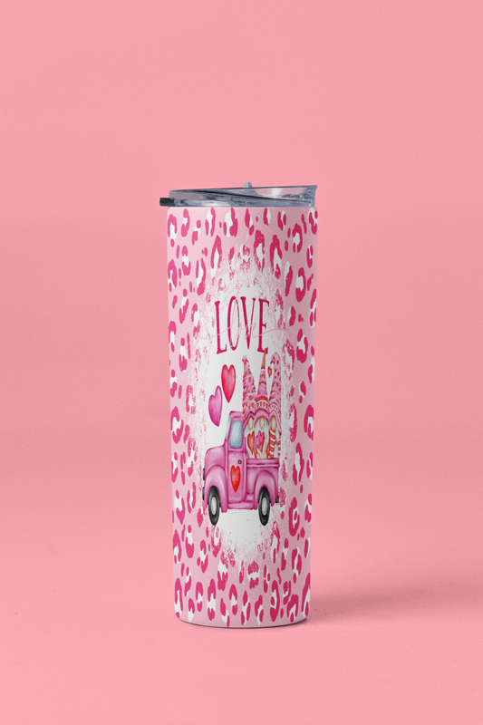 3 Gnome Love Truck Skinny Tumbler 20oz