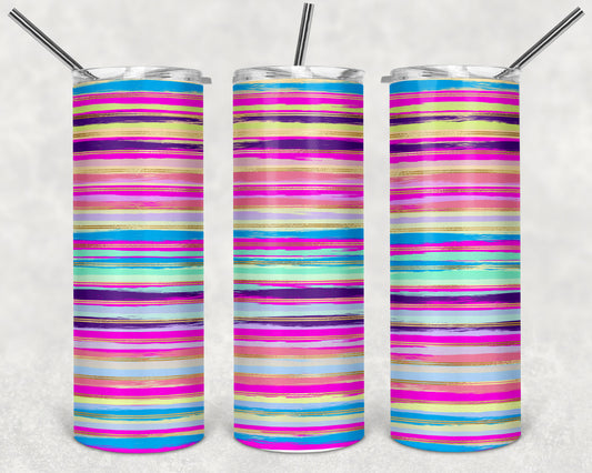 Pastel Stripes Skinny Tumbler 20oz