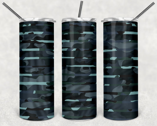 Black Camo Skinny Tumbler 20oz