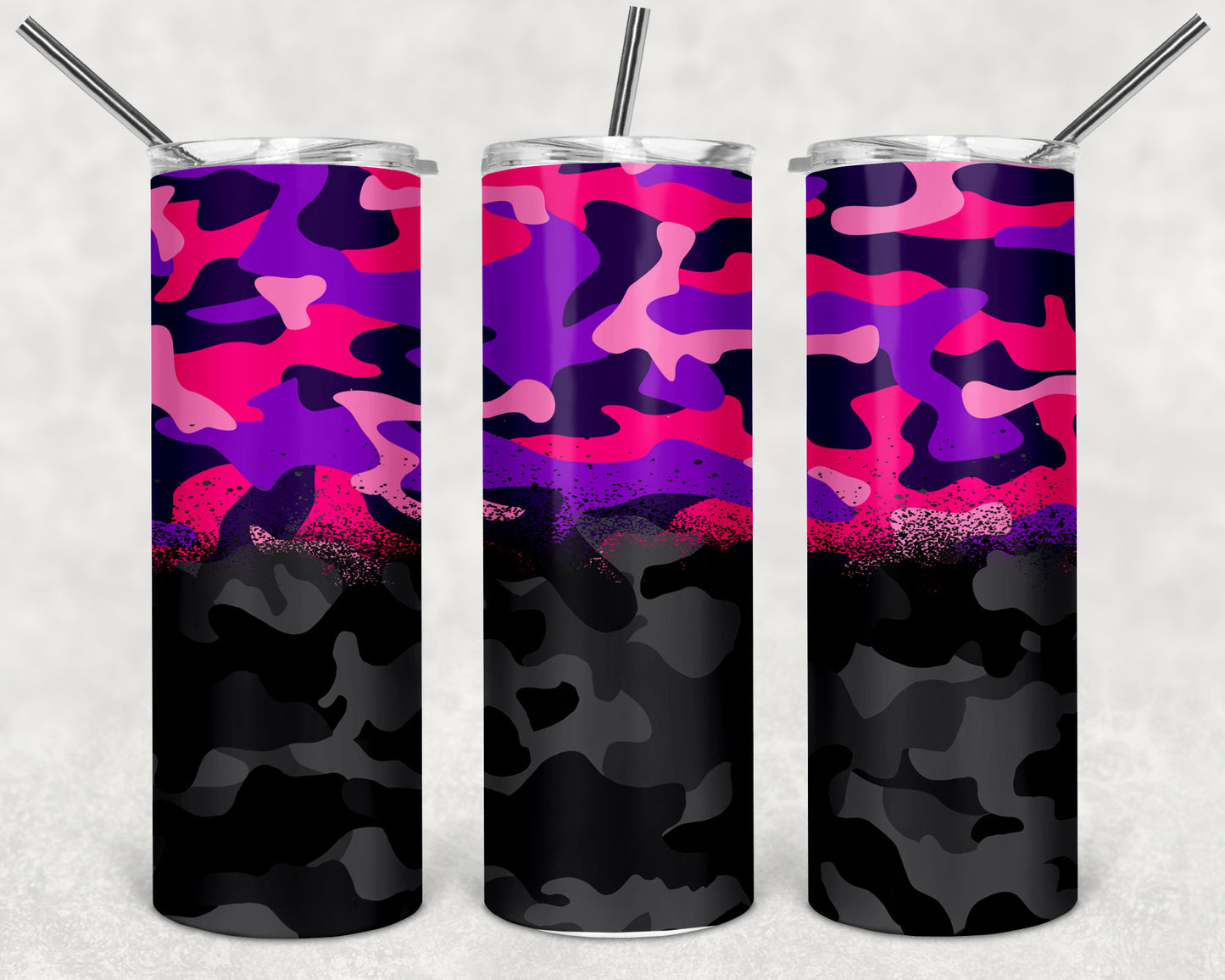 Pink Camoflauge Skinny Tumbler 20oz