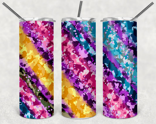 Rainbow Camo Skinny Tumbler 20oz