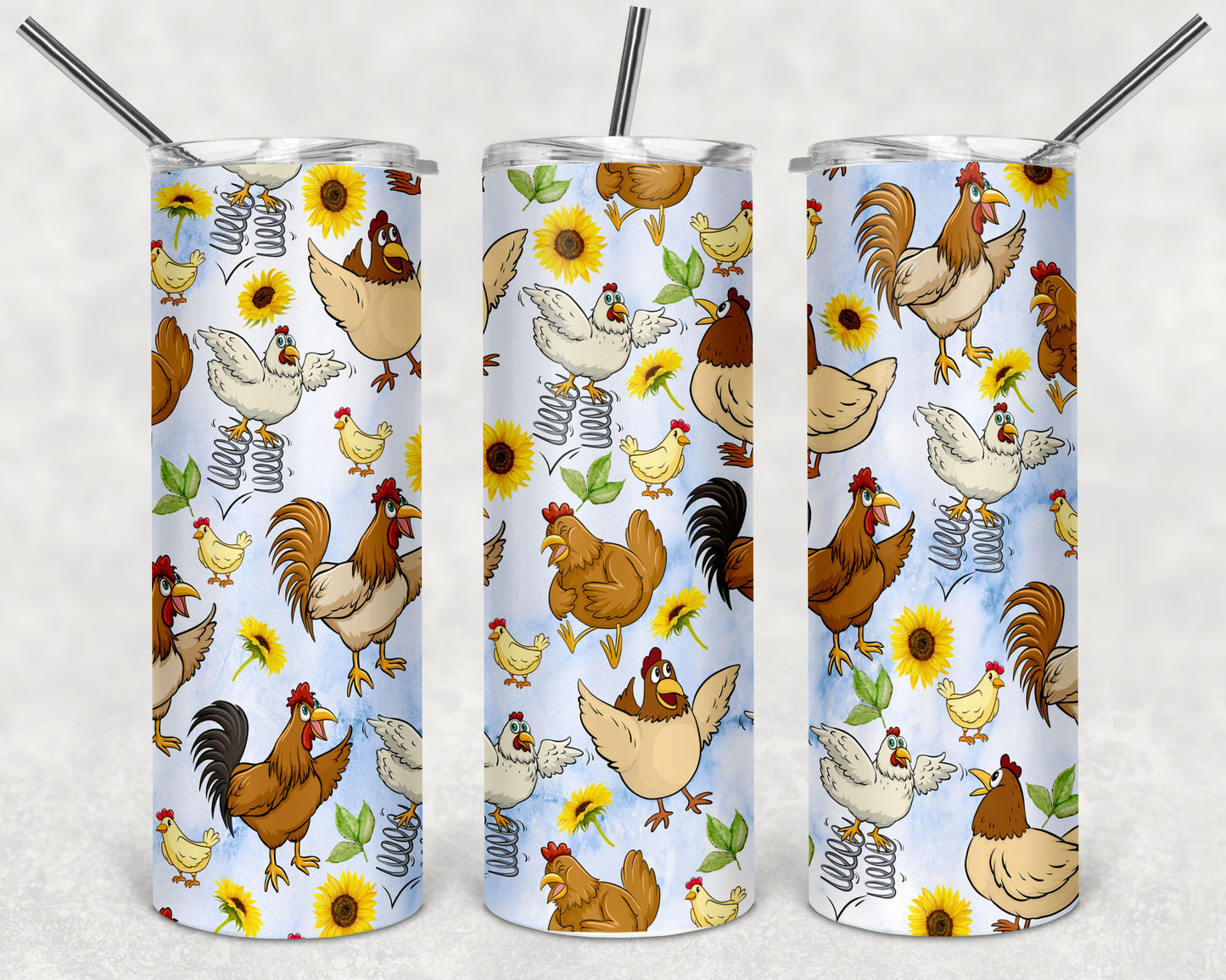 Roosters and Chickens Skinny Tumbler 20oz