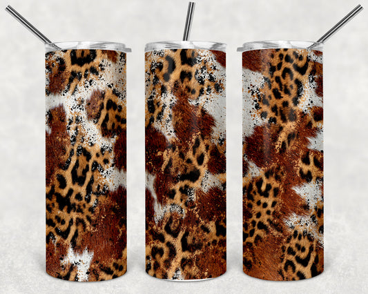 Big Cat Cow Hide Skinny Tumbler 20oz