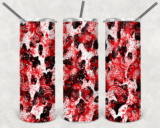 Red Paisley Skinny Tumbler 20oz