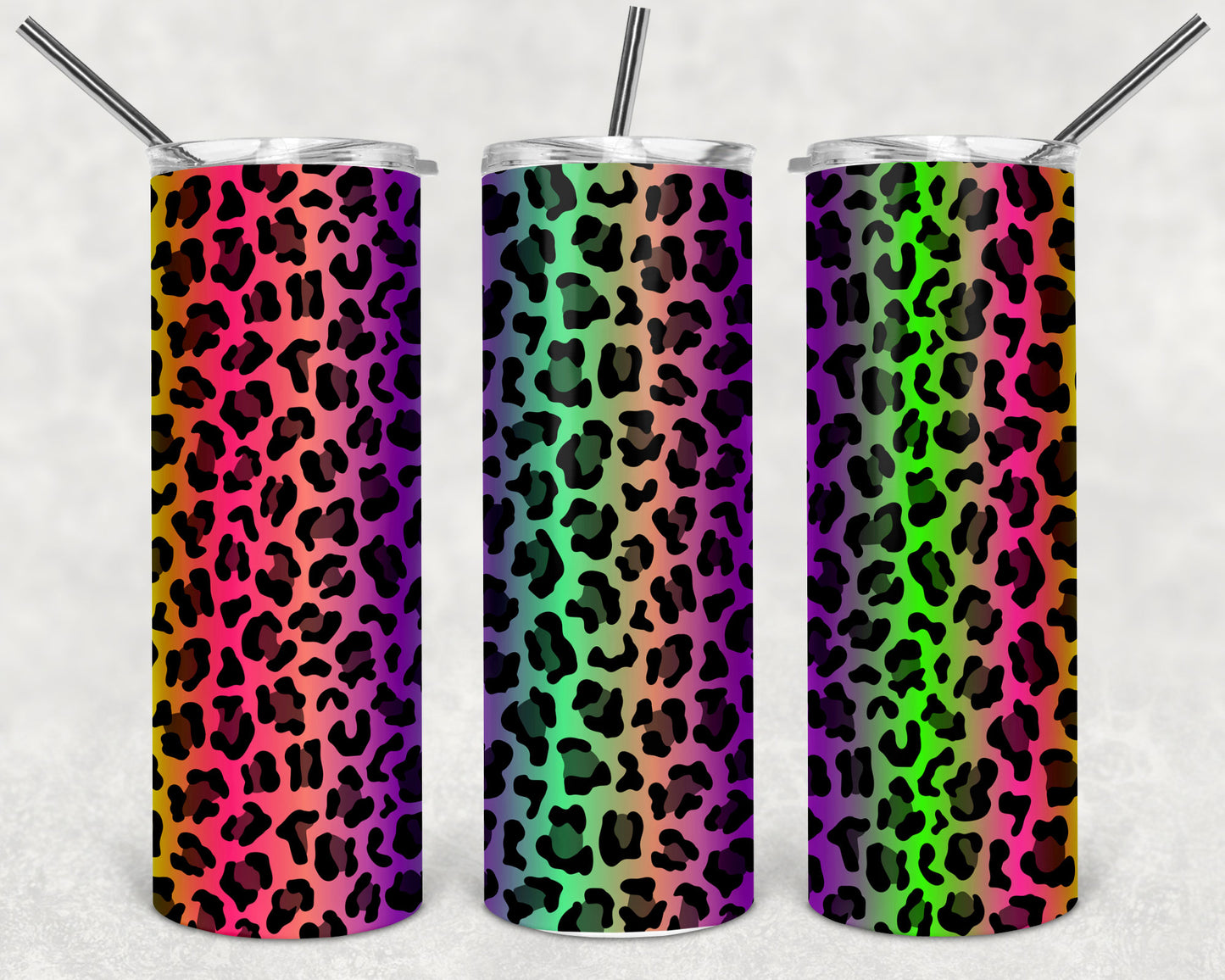 Bright Leopard Varigated Skinny Tumbler 20oz