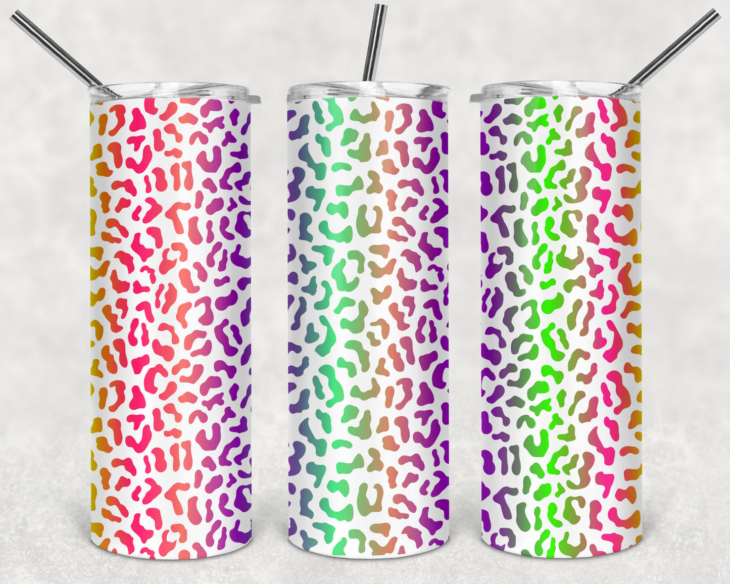 Bright Leopard Print Skinny Tumbler 20oz