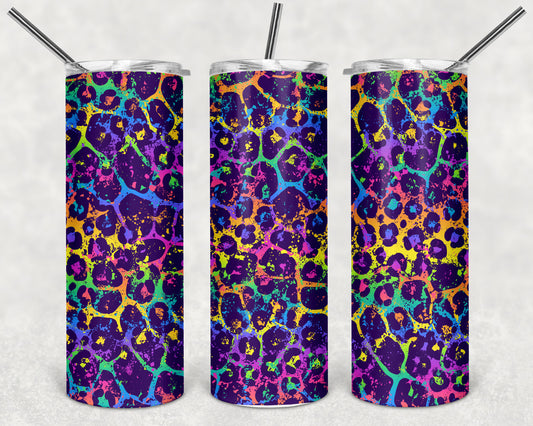 Bright Leopard and Giraffe Skinny Tumbler 20oz