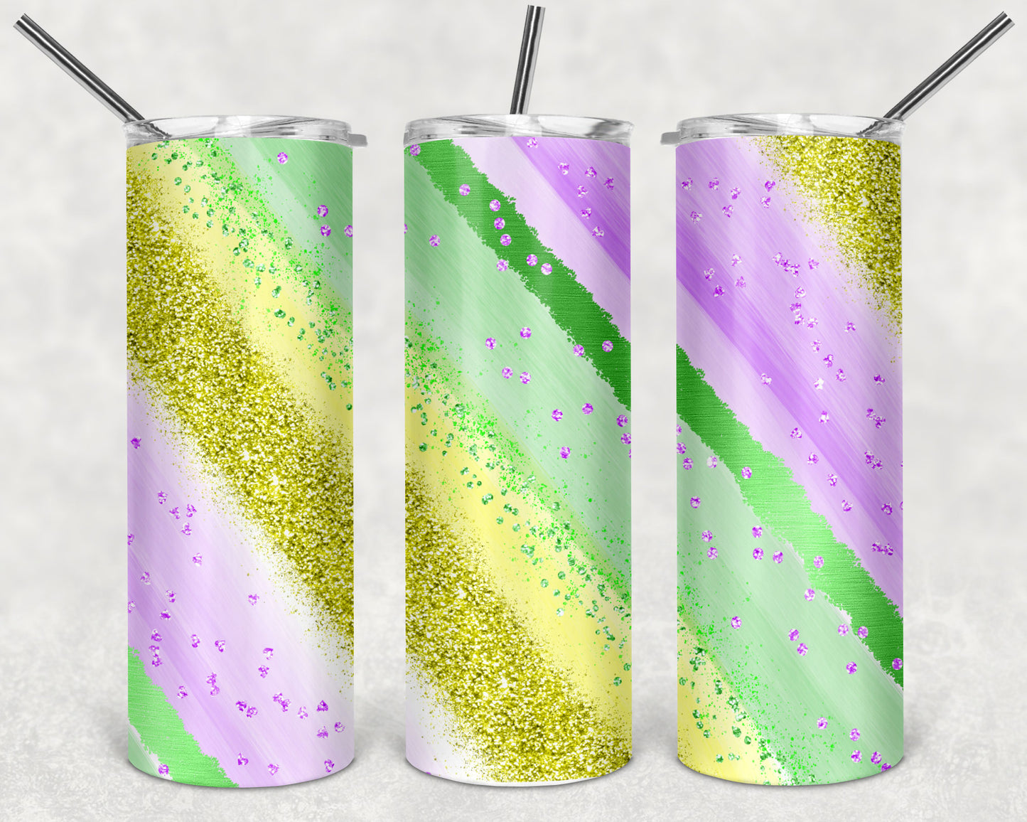 Purple Green Slash Skinny Tumbler 20oz