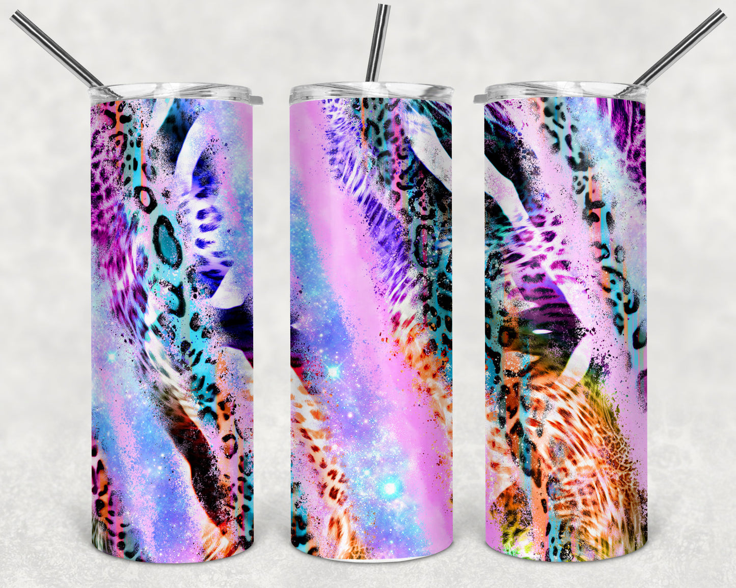 Milky Way Cheetah Abstract Skinny Tumbler 20oz