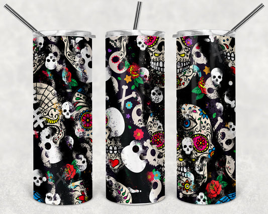 Milky Way Skulls Skinny Tumbler 20oz