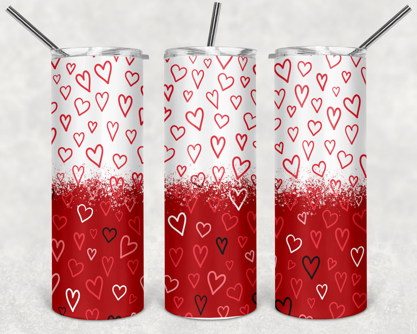 Mixed Hearts Skinny Tumbler 20oz