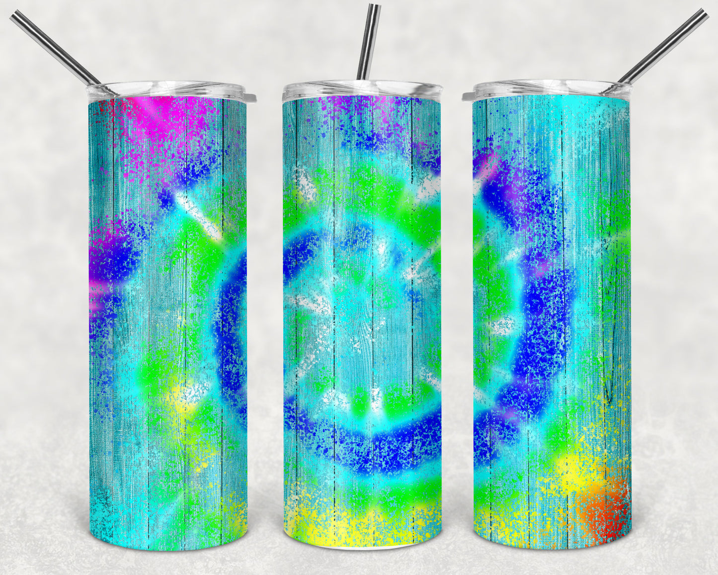 Blue Tie Dye Skinny Tumbler 20oz