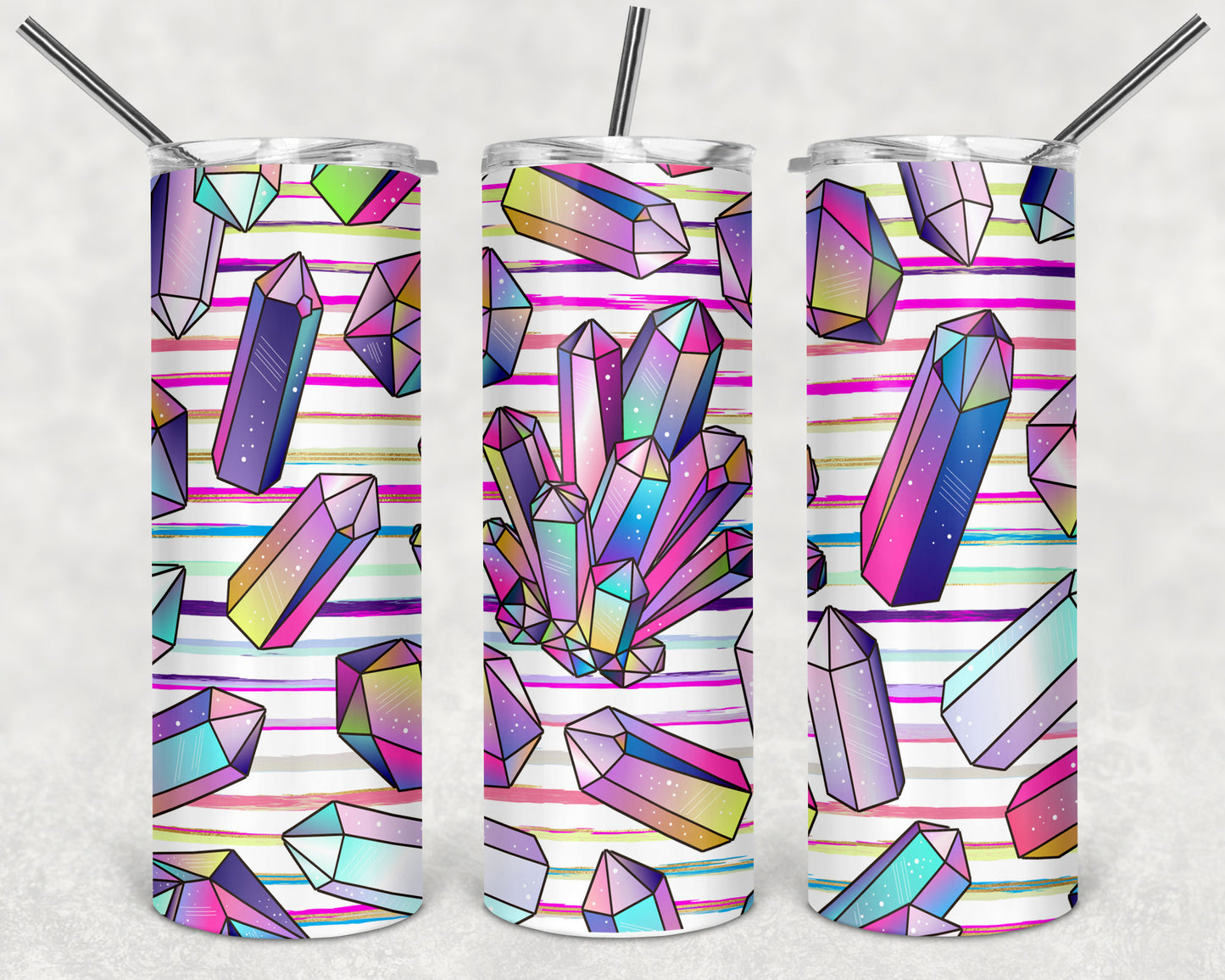 Rainbow Crystals Skinny Tumbler 20oz