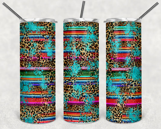 Serape Leopard Skinny Tumbler 20oz