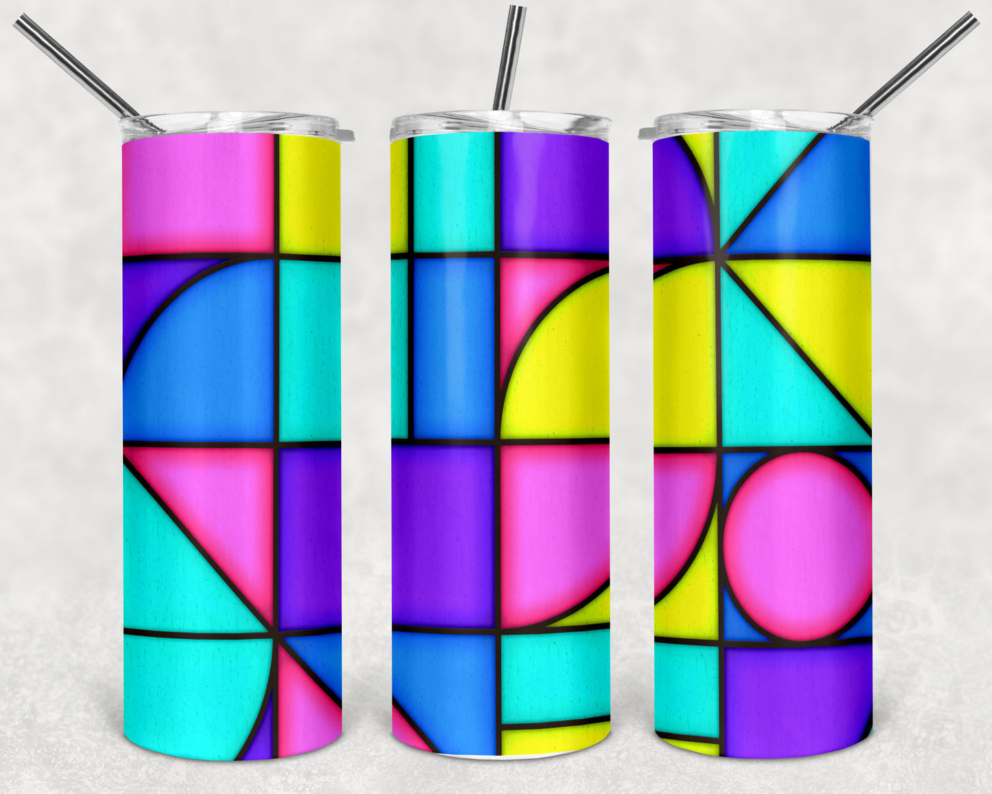 Neon Stained Glass Skinny Tumbler 20oz