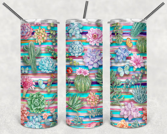 Cactus Flowers Skinny Tumbler 20oz