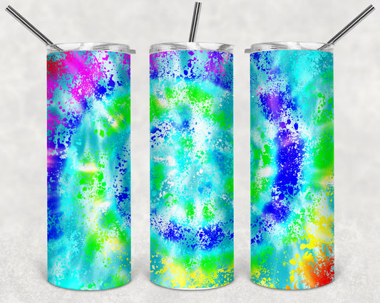 Neon Wash Tie Dye Skinny Tumbler 20oz