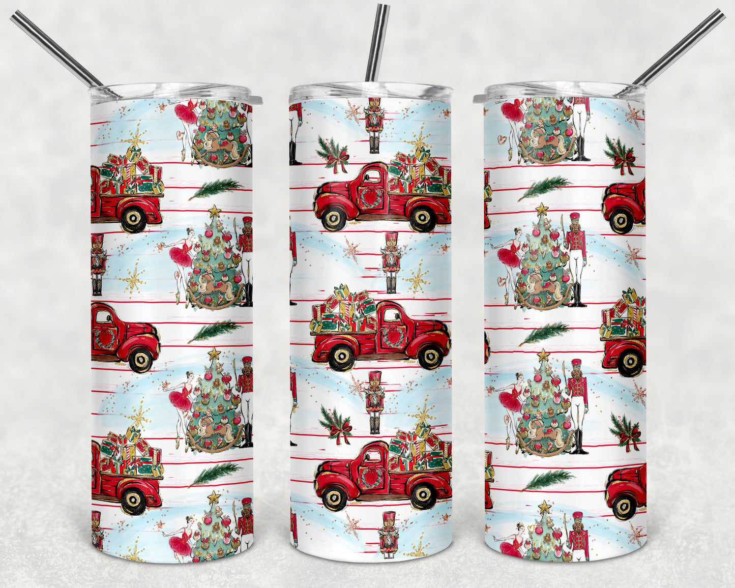 Nutcracker Truck Skinny Tumbler 20oz