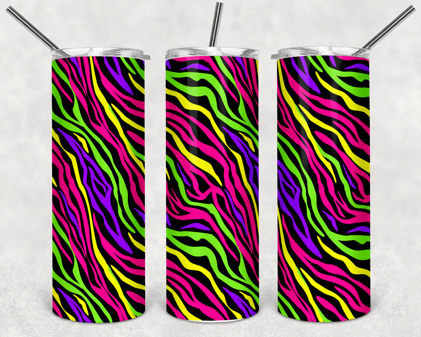 Bright Zebra Stripes Skinny Tumbler 20oz