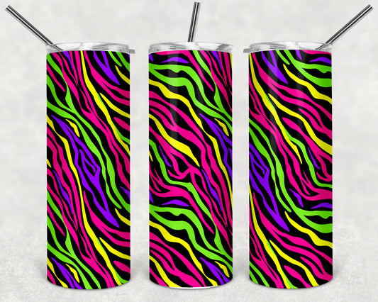 Bright Zebra Stripes Skinny Tumbler 20oz