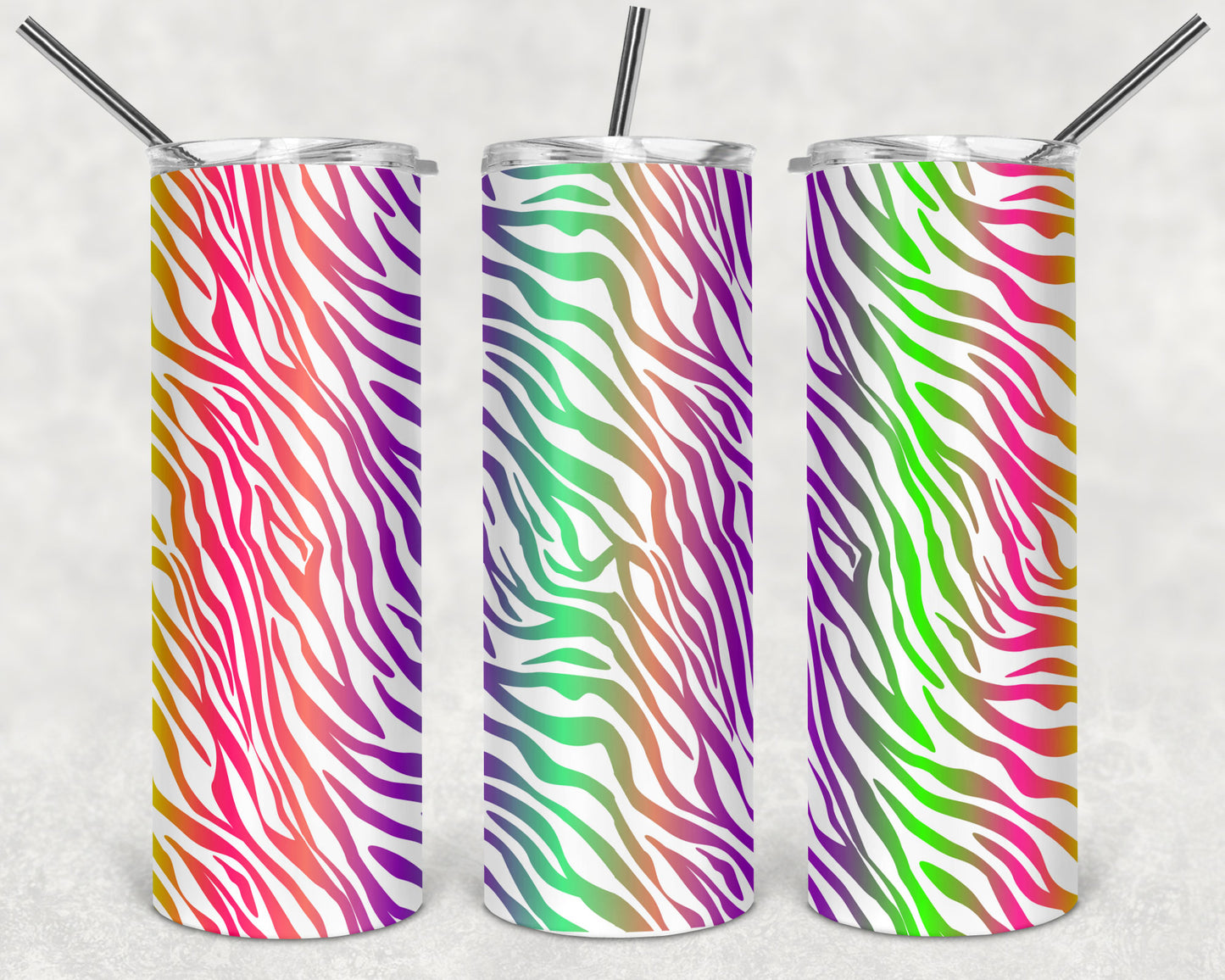 White Zebra Stripes Skinny Tumbler 20oz