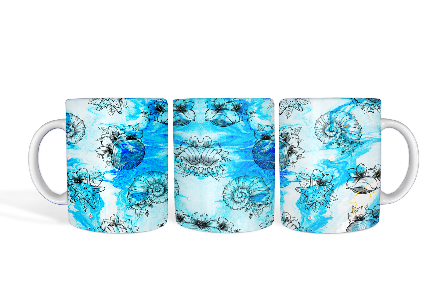 Blue And Black Shells Mug