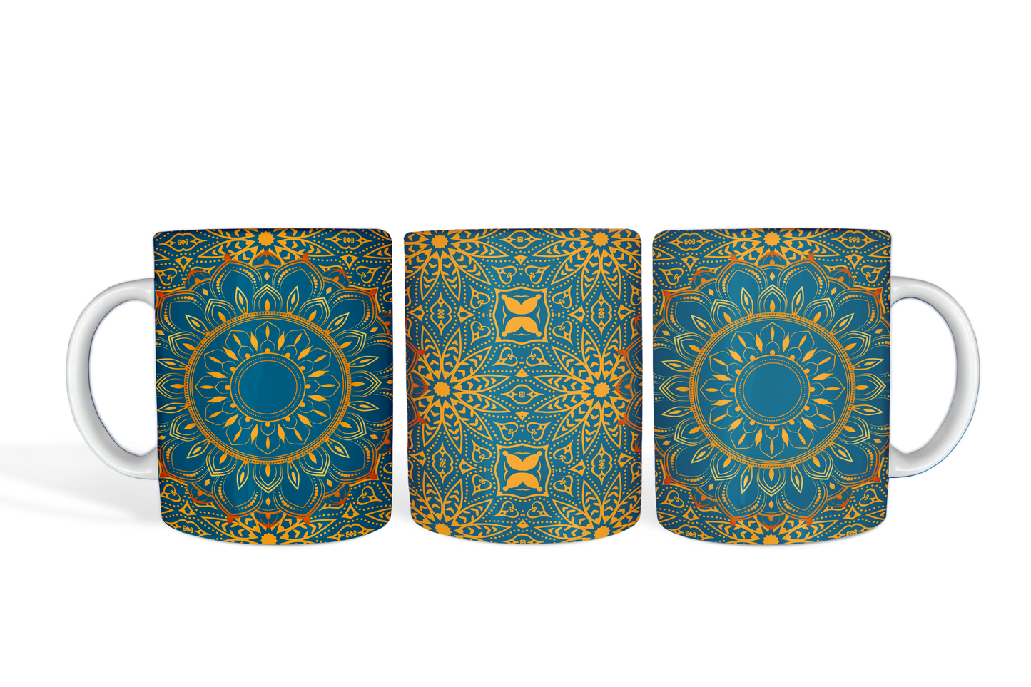 Blue Gold Mandala Mug