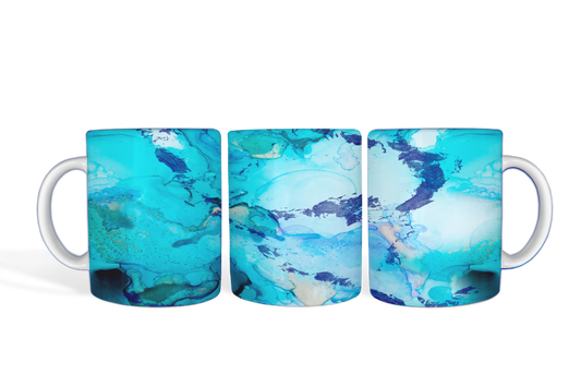 Blue Slate Alcohol Ink Mug