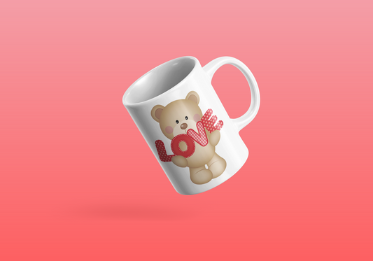 Valentine Bear with LOVE Banner