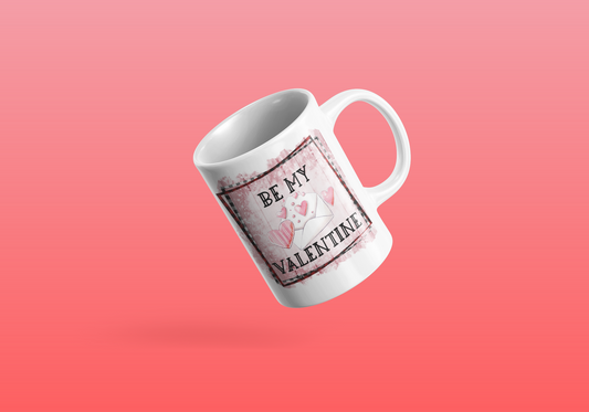 Be My Valentine Hearts Letter Mug