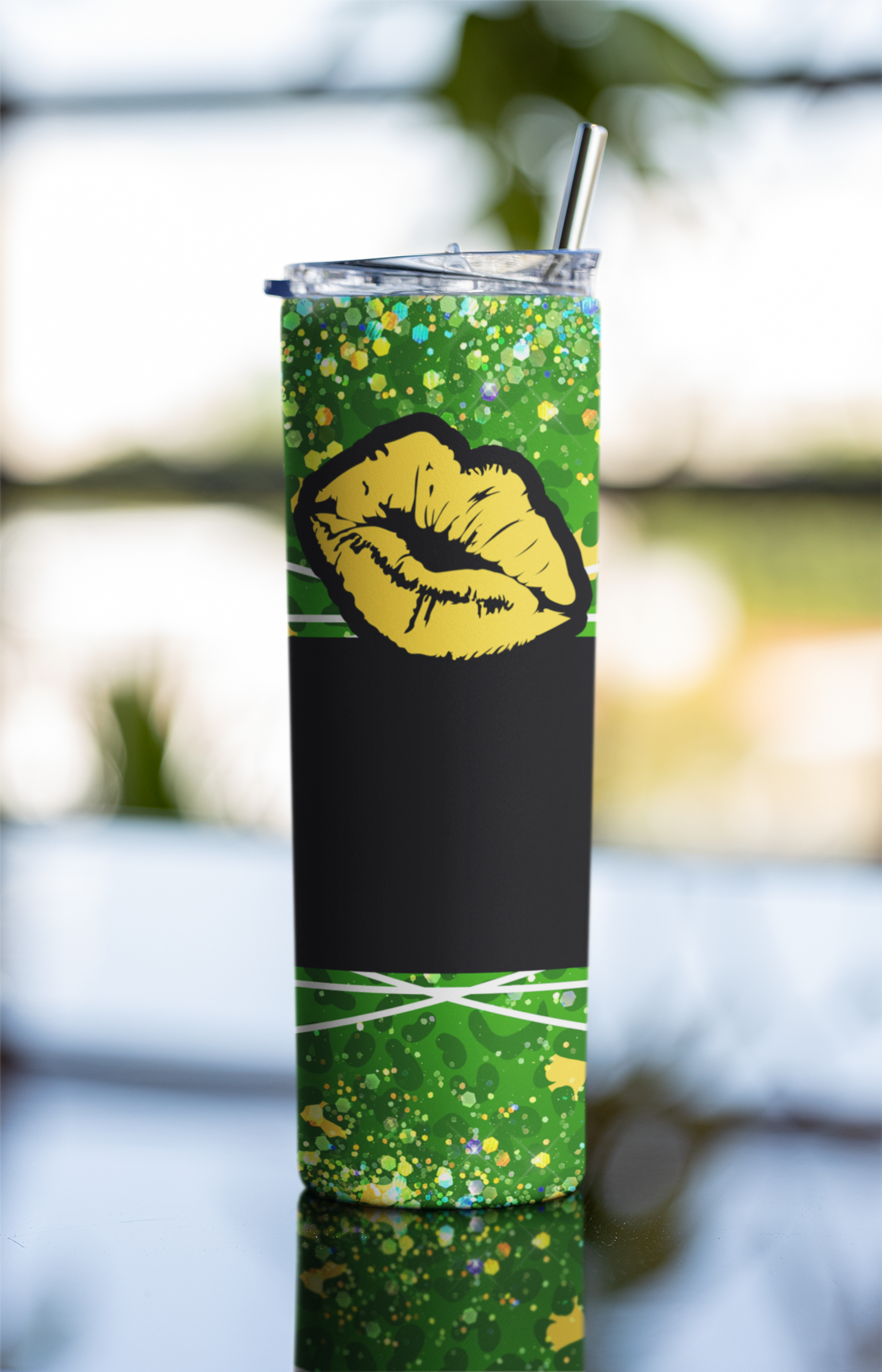 Gold Lip Photo Skinny Tumbler 20oz